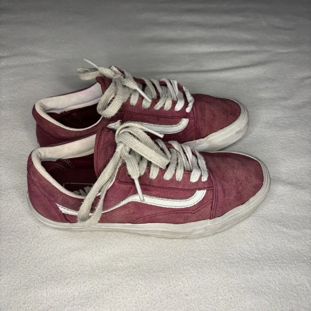 Vans‎ Old Skool Sneakers Womens 7 Burgundy Good Suede Water Repellent Low Top